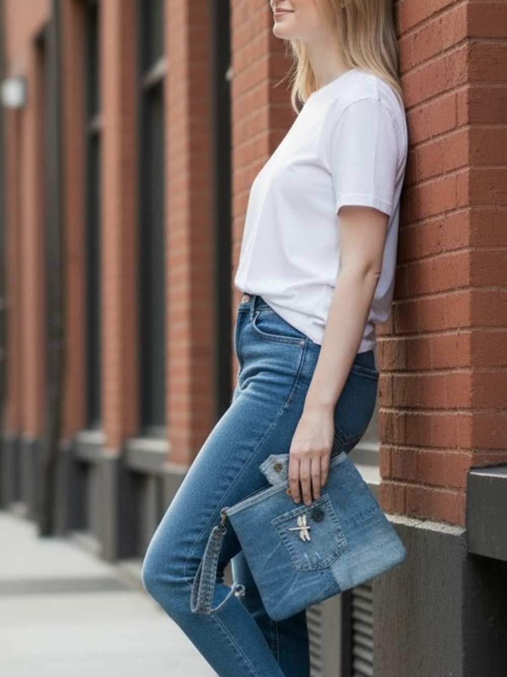 Denim Up-cycled clutch
